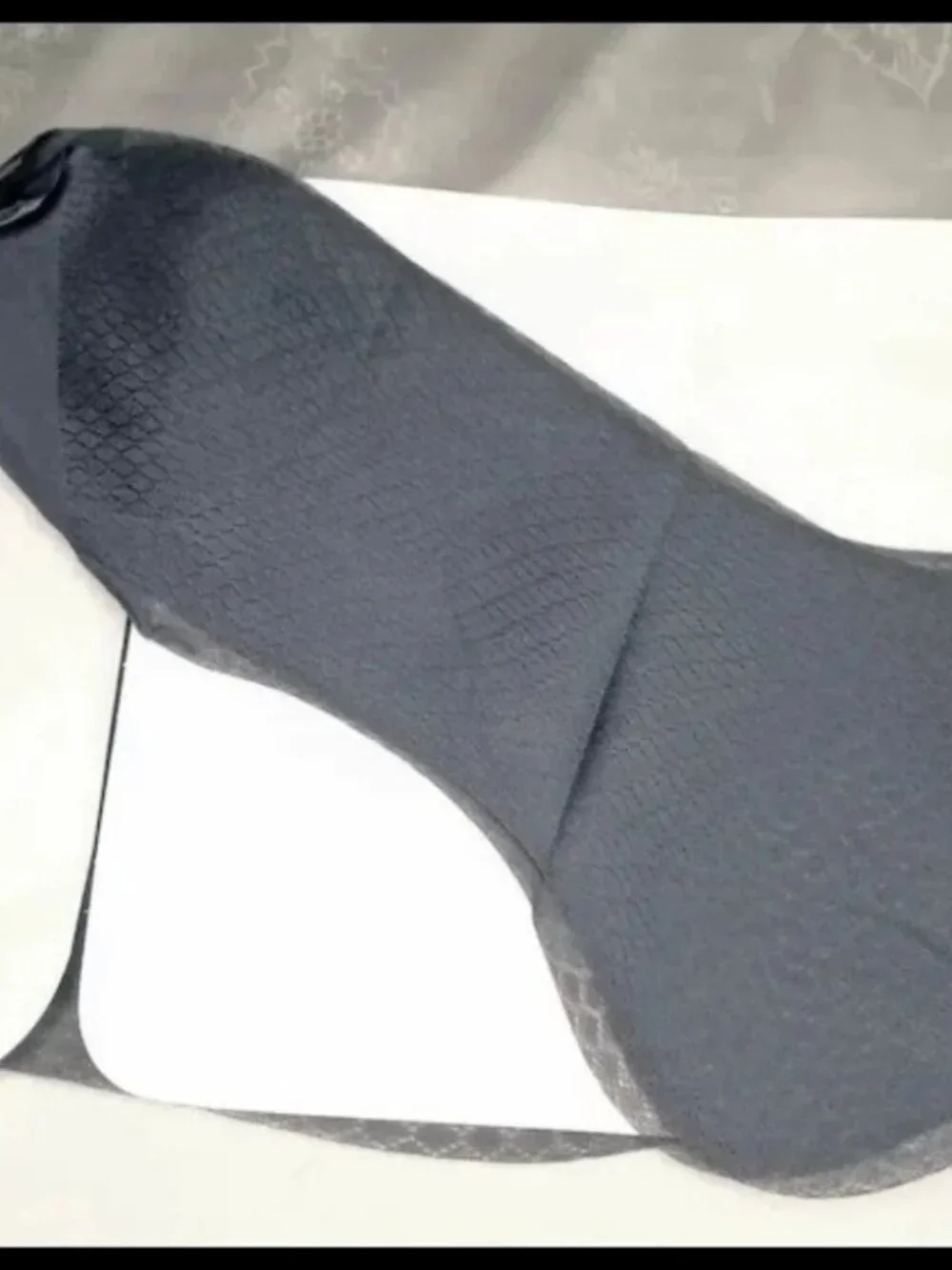 Vintage Flat Knit Textured Nylon Stockings Off Black, Pin Up Retro Hosiery